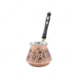 Copperdone Gaziantep Style Handmade Hand Engraved Copper Coffee Pot Cezve Ibrik Briki Turkish Greek Arabic Coffee Maker Large Antique Copper Color - COPPERDONE