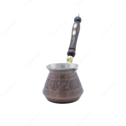 Copperdone Gaziantep Style Handmade Hand Engraved Copper Coffee Pot Cezve Ibrik Briki Turkish Greek Arabic Coffee Maker Large Vintage Copper Color - COPPERDONE