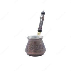 Copperdone Gaziantep Style Handmade Hand Engraved Copper Coffee Pot Cezve Ibrik Briki Turkish Greek Arabic Coffee Maker Medium Vintage Copper Color - COPPERDONE