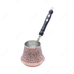 Copperdone Handmade Hand Engraved Copper Coffee Pot Cezve Ibrik Briki Turkish Greek Arabic Coffee Maker Large - COPPERDONE