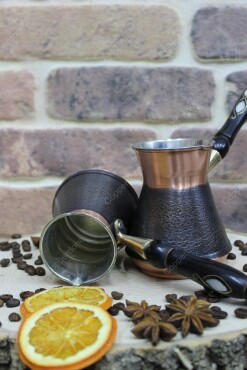 Copperdone Handmade Handcrafted Armenian Model Copper Coffee Pot Cezve Ibrik Briki Turkish Greek Arabic Coffee Maker Set - 4